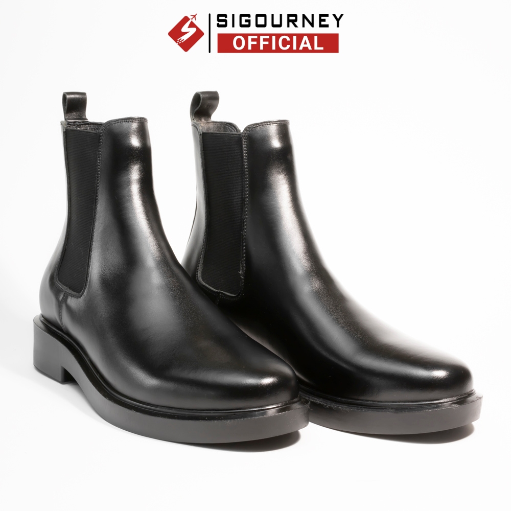 Giày Cổ Cao Chelsea Boots Mũi Tròn SIGOURNEY Da Bò Nguyên Tấm SIGOURNEY BOOTS-04 Bảo Hành 18 Tháng