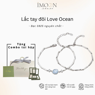   Bạc S925  Lắc tay đôi "Love Ocean" lãng mạn couple  vòng đôi vỏ sò đại dương tình yêu chất liệu bền lâu IMOON 