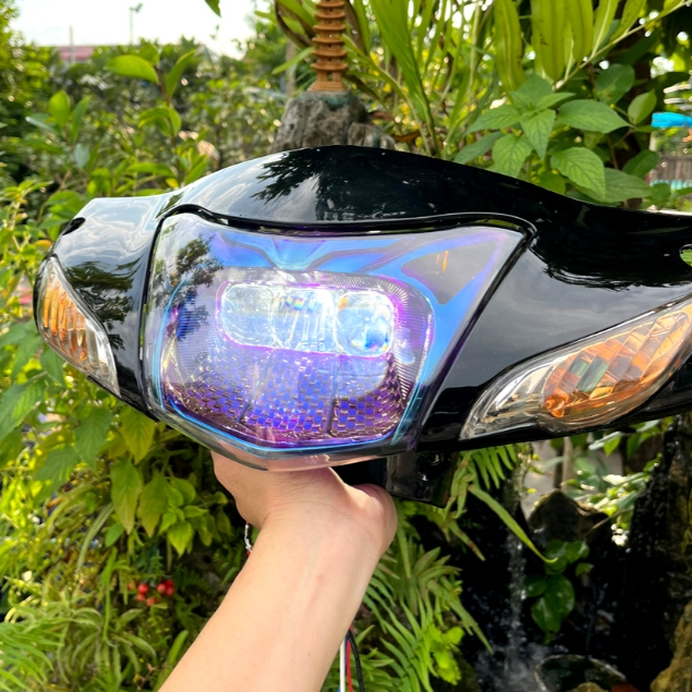 Đèn Zinpat Wave Alpha 50 100 110, Wave S 100, RS RSX 100, Đèn 2 Tầng Samurai Wave 30W DEMI Xanh Băng