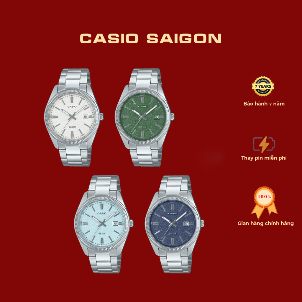 (Chính Hãng) Đồng Hồ Nam Casio MTP-1302D Vân Đá - Bảo Hành 7 Năm