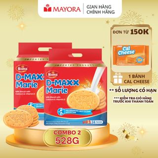  Combo 2 Bánh quy sữa mới D-MAXX Marie – Túi  528G  24 Gói x 22g  