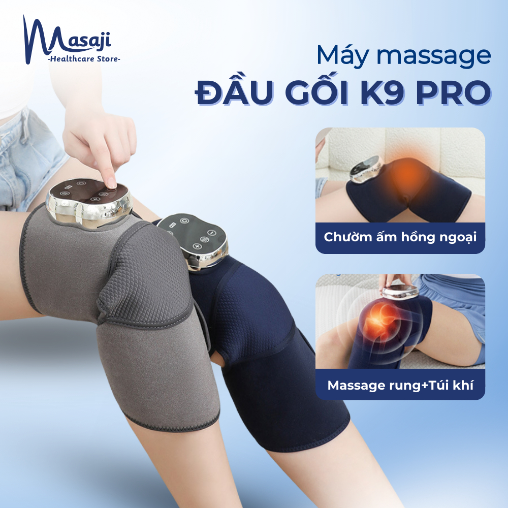 Máy massage đầu gối K9 Pro chườm ấm hồng ngoại, massage rung kết hợp túi khí giúp thư giãn, giảm đau hiệu quả