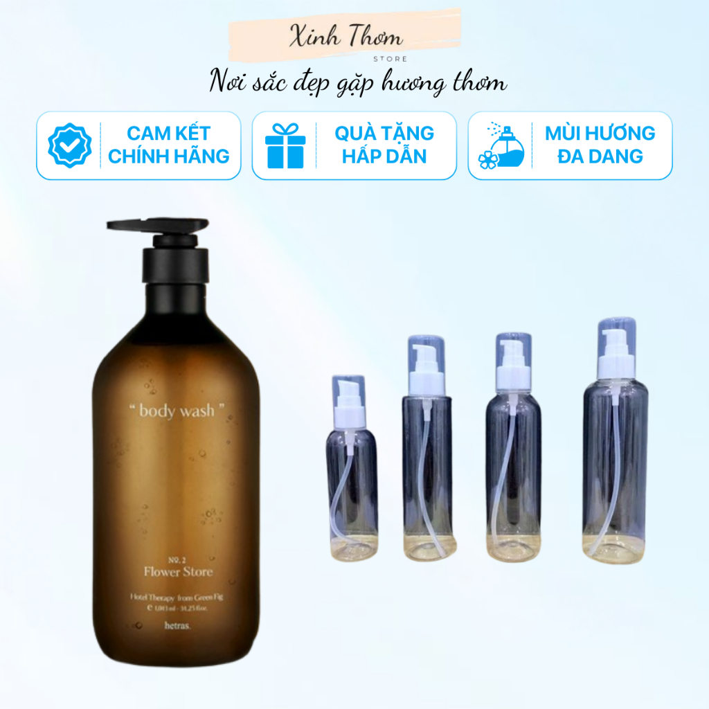 Sữa tắm Hetras 20ml/50ml- 02 flower shop/07 hotel wood/12 soosunhwa/17 muhwagwa/19 cactus/20 santal 