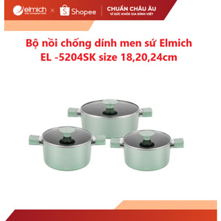  Bộ nồi chống dính Ceramic Elmich EL5204SK 5226BE size 18,20,24cm 
