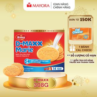  Bánh quy sữa mới D-MAXX Marie - Hộp giấy 308G  14 Gói x 22g  