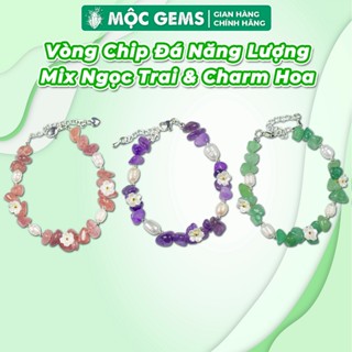  Vòng Chip Đá Năng Lượng Mix Ngọc Trai Tự Nhiên Mộc Gems Giúp Thu Hút Nhân Duyên & May Mắn 