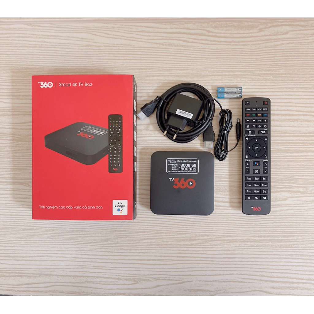 Đầu Box Viettel TV 360 mã HP40A kèm điều khiển giọng nói xem miễn phí không khoá hàng mới Full Box