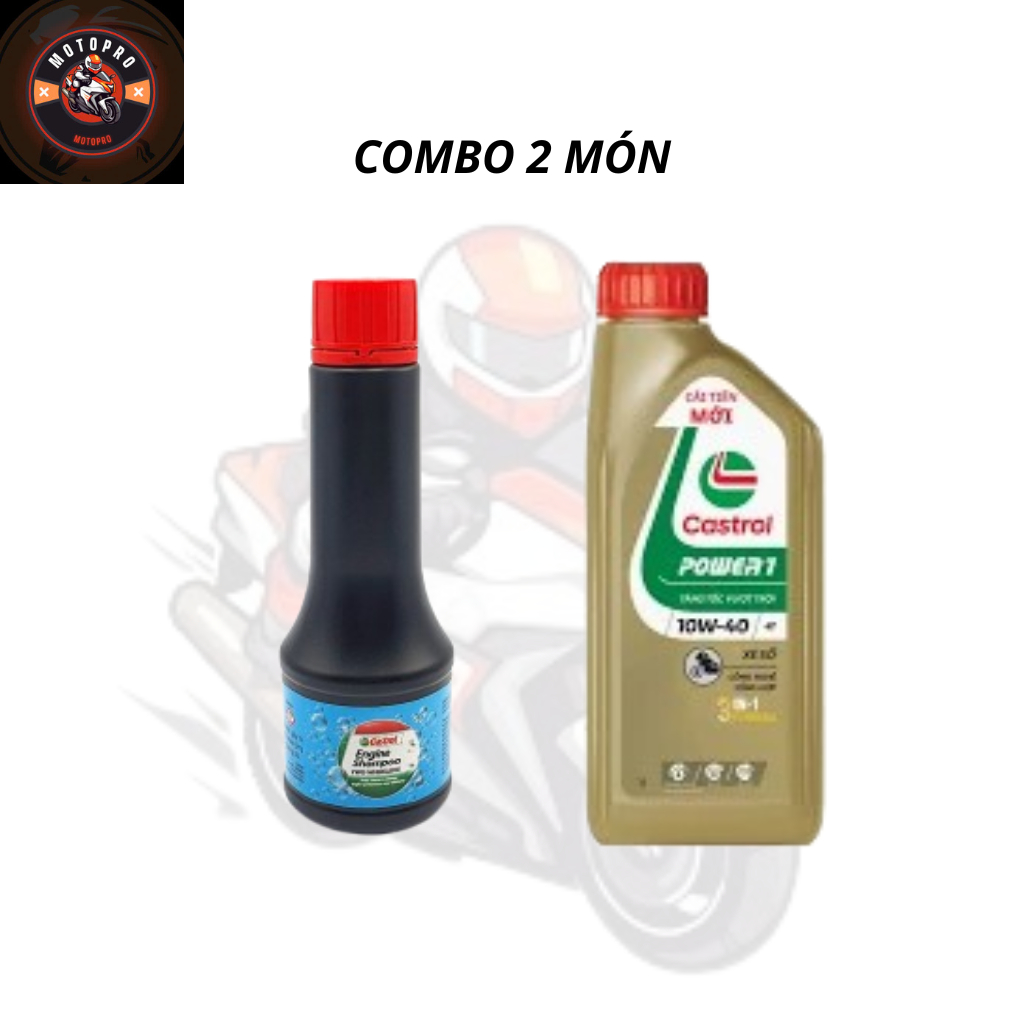 Combo Nhớt Castrol Power 1l Dành Cho Xe Số Và Súc Động Cơ Castrol Chính Hãng