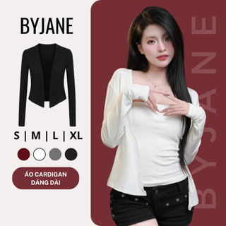  Áo Khoác cardigan dáng dài trơn nhiều màu áo khoác ngoài tay dài co dãn 4 chiều kiểu dáng bánh bèo tiểu thư BYJANE-901 
