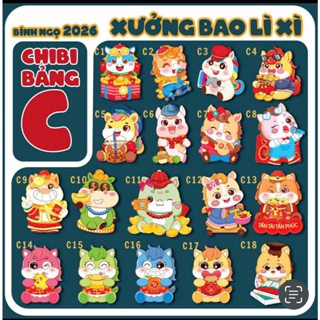  Bao Lì Xì Set 50 & Set 100 Lì Xì Chibi Tết 2026 Hottrend Hoạt Hình Chipi Dễ Thương Phản Quang - MIX NHIỀU MẪU HOT 