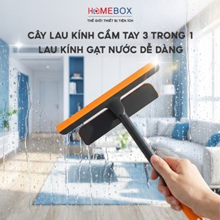 Cây Lau Kính Câm Tay Đa Năng 3 Trong 1, Dụng Cụ Chổi Lau Kính Gạt Nước Xoay 360 Độ Chống Trượt