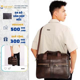 Cặp Xách Công Sở Da Bò Cao Cấp, Cặp Da Công Sở Đựng Laptop Đi Làm Bền Đẹp Chống Nước Bảo Hành 1 Năm