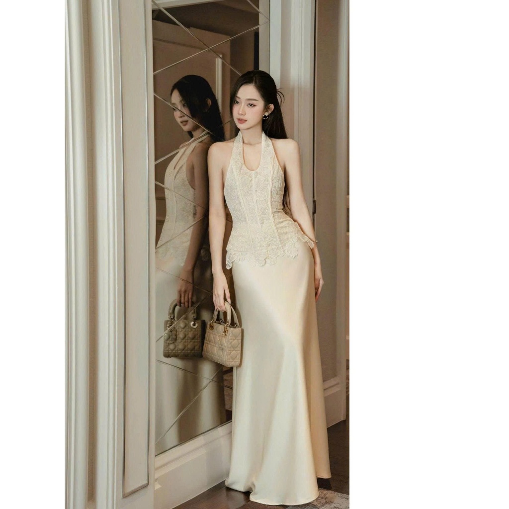 A128 Set dự tiệc corset cổ yếm phối chân váy dáng đuôi cá tôn dáng sang chảnh Vân Akara