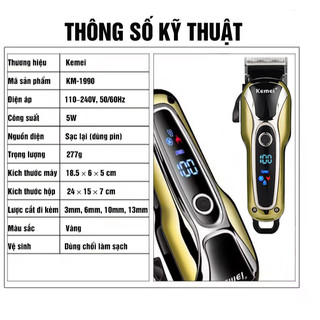 TÔNG ĐƠ CẮT TÓC KEMEI 1990 SIÊU SẮC