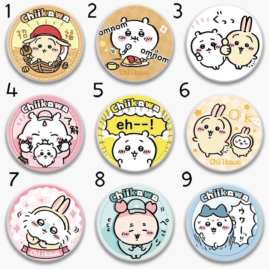 Huy hiệu anime Chiikawa usagi rakko Hachiware/ sổ tay Chiikawa kute dễ thương