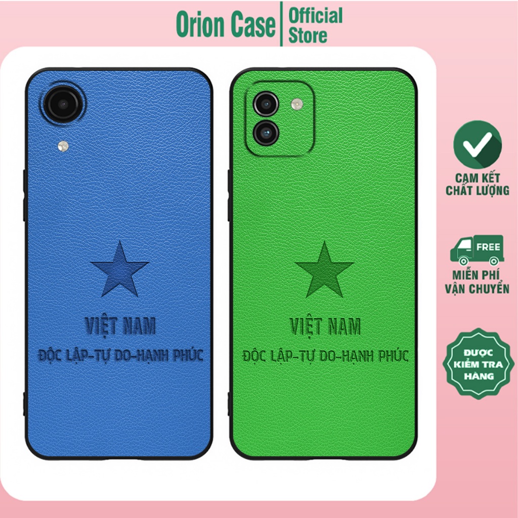 Ốp lưng Samsung A03 / Samsung A03 Core in họa tiết giả da, tiểu ngữ Việt Nam