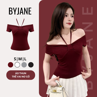   MỞ BÁN  Áo Thun Trễ Vai Thắt Dây Cổ Yếm - BYJANE-615 