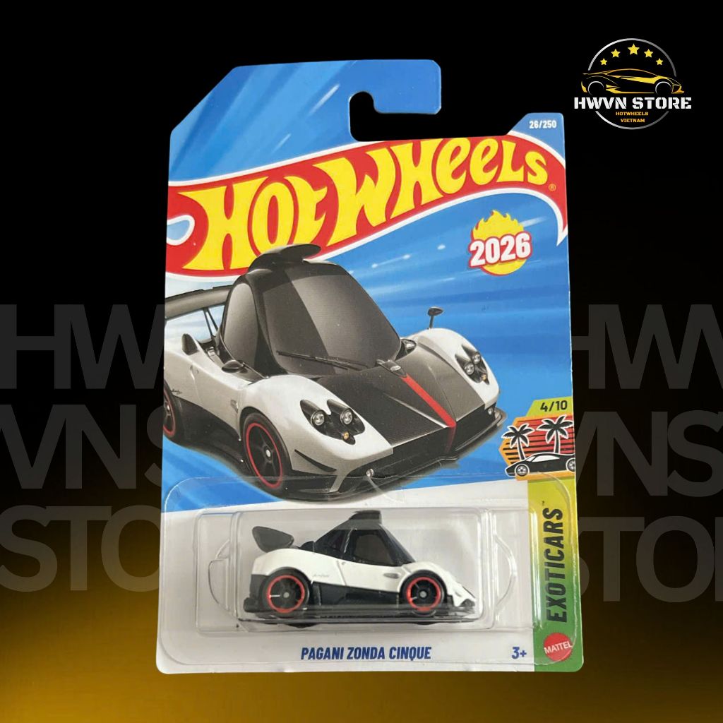 Xe mô hình Hotwheels Pagani Zonda Cinque màu trắng