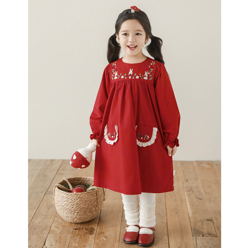 [HỎA TỐC] Đầm đỏ cho bé gái 11-40kg Váy Noel Tết cho bé gái