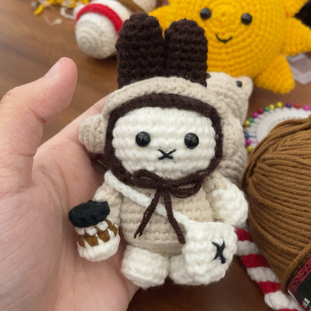 Móc khoá thỏ miffi bằng len handmade