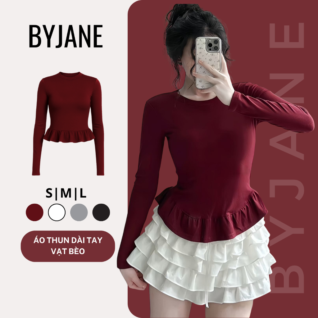 [ MỞ BÁN ] Áo Thun Nữ Ôm Body Viền Bèo Chất Thun Mịn BYJANE - 851