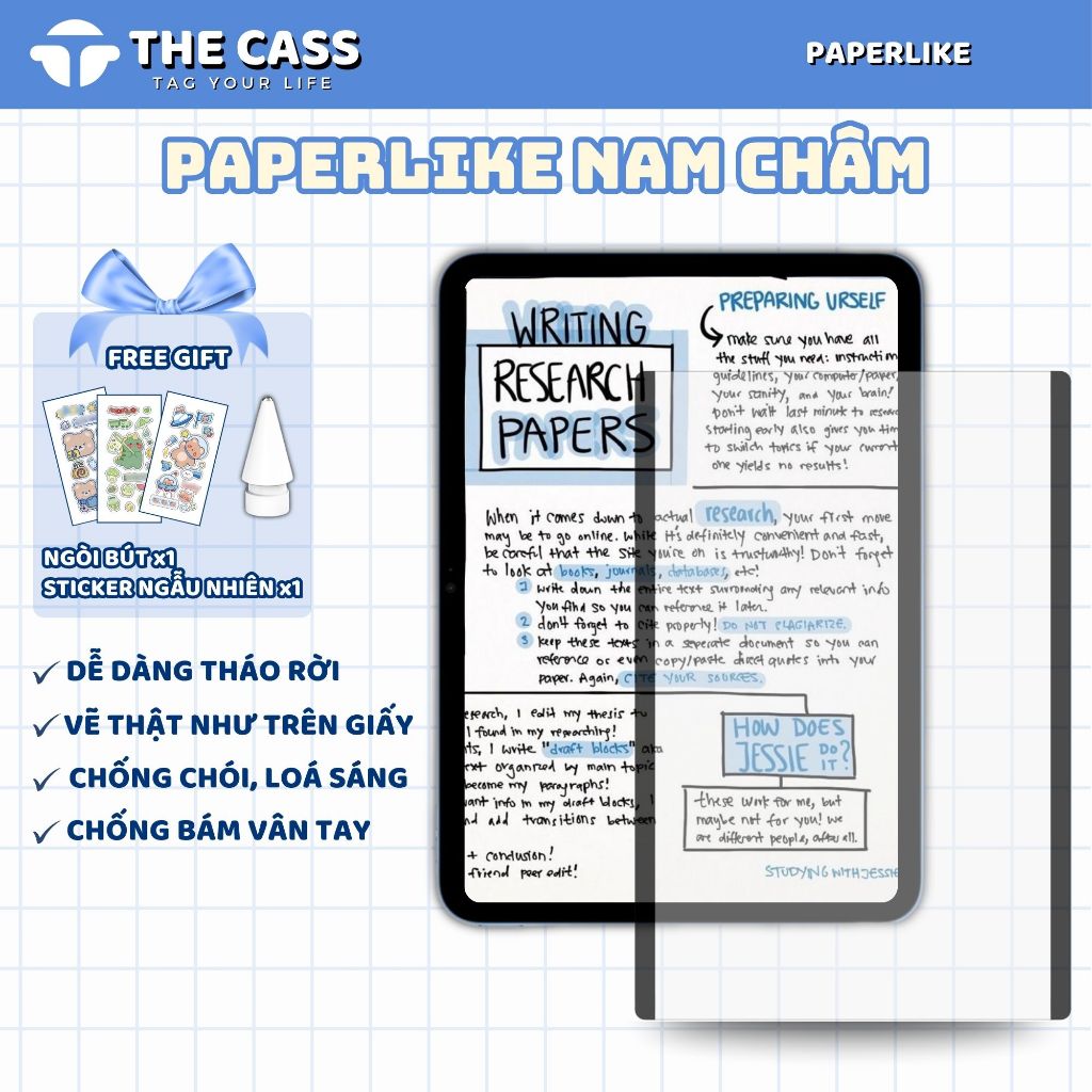 Miếng Dán Màn Hình Paperlike Nam Châm Tháo Rời Dành Cho iPad Pro 11 2024,Gen 10/11, iPad Air 4/5/6/7