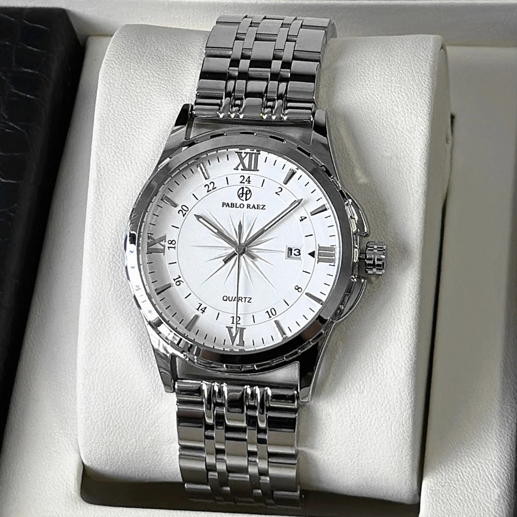 [Peinn] Đồng hồ nam dây thép PABLO RAEZ chống nước dạ quang có lịch ngày sang trọng lịch sự U850 CAR