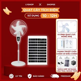   TẶNG 1 QUẠT  Quạt Năng Lượng Mặt Trời Tích Điện Mẫu Mới 2025 Có Đèn Led Sạc Điện Thoại Củ Sạc 220V 