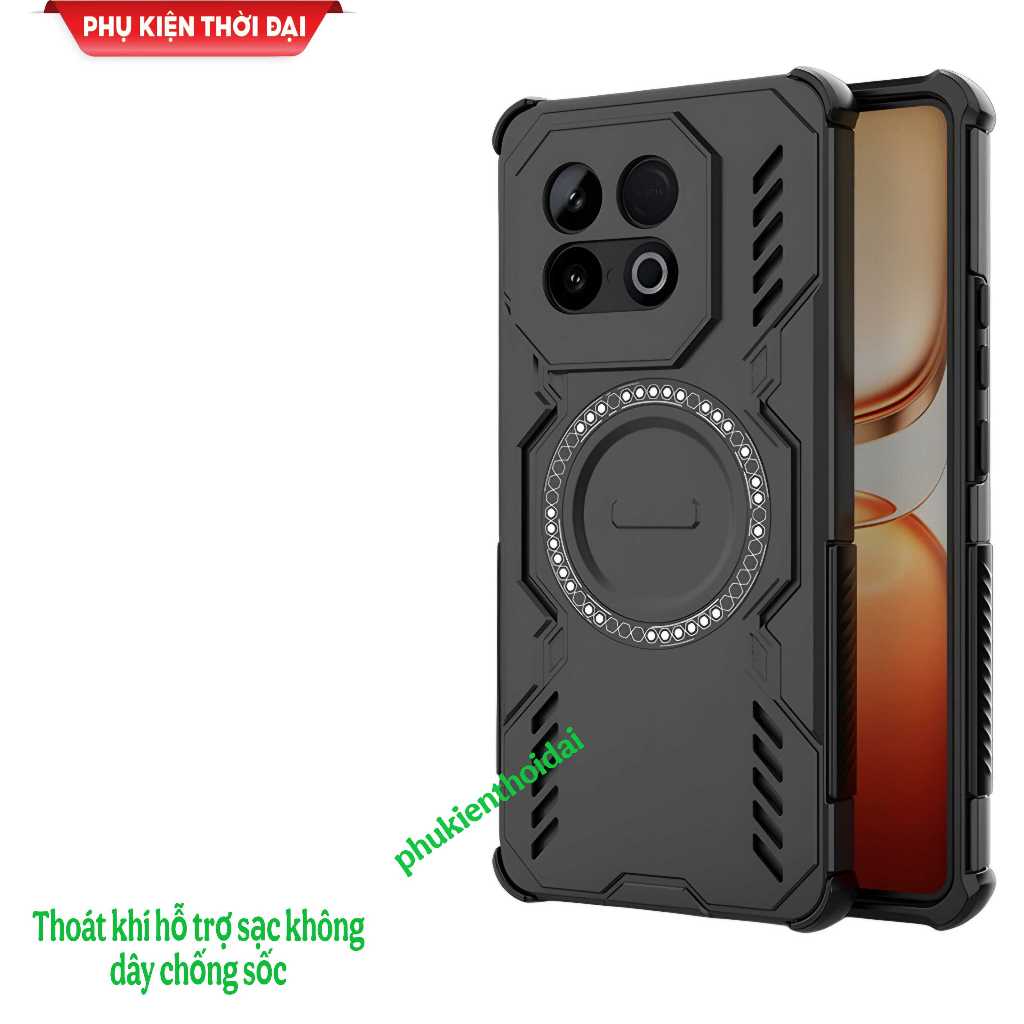 Ốp lưng iQOO Z10 Turbo / Z10 Turbo Pro / Z10 Turbo Plus thoát khí đa chức năng vòng từ tính