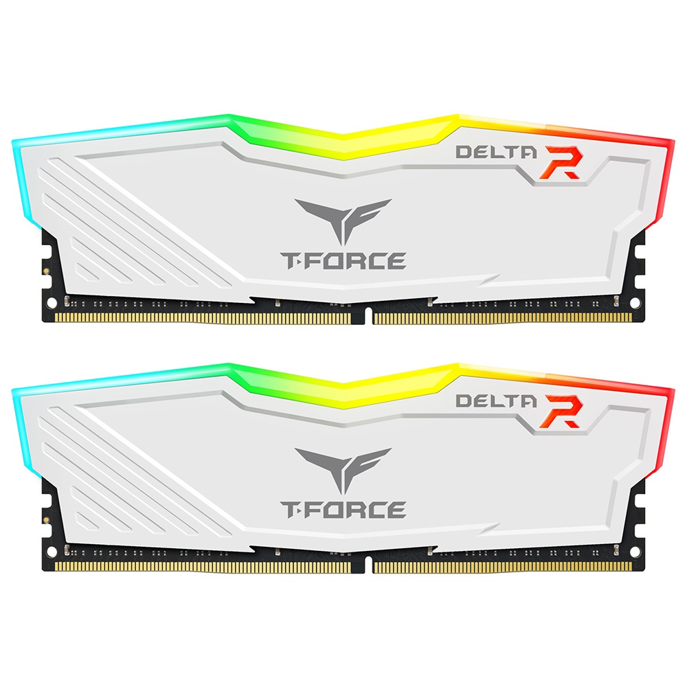 Kit Ram Máy Tính TEAMGROUP T-Force Delta White RGB 16GB (8x2) 3200Mhz DDR4