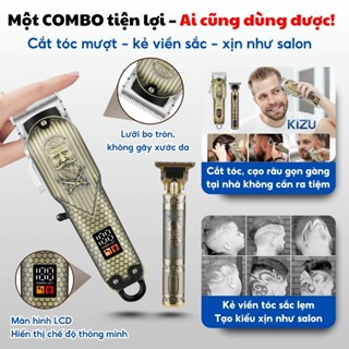 Tông Đơ Cắt Tóc Chấn Viền Cao Cấp Kizu 739, Bộ Đôi Tăng Đơ Cắt Tóc Gia Đình, Lưỡi Sắc, Pin Trâu