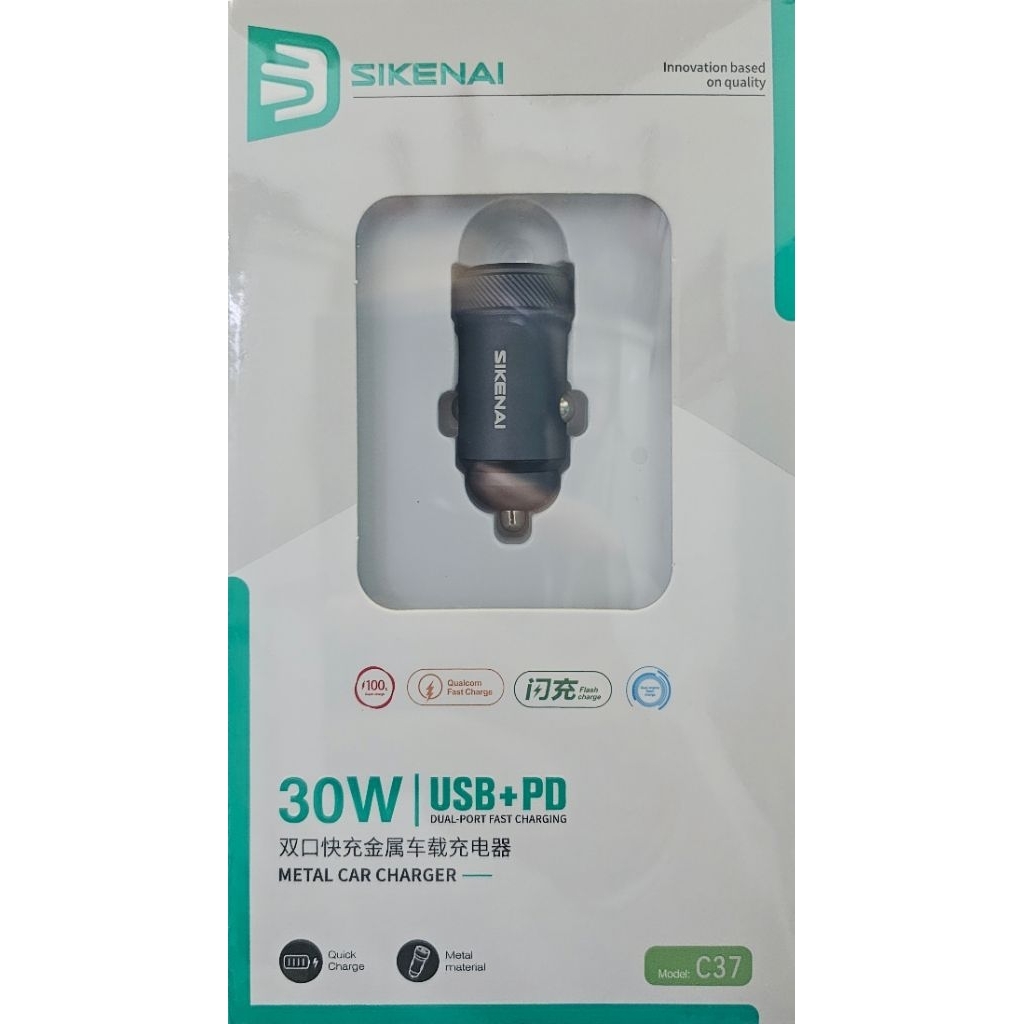 Sạc Ô Tô Kim Loại 30W SIKENAI C37
