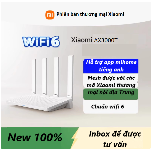 Bộ Phát Wifi Mesh Wifi 6 Xiaomi AX3000T AX3000