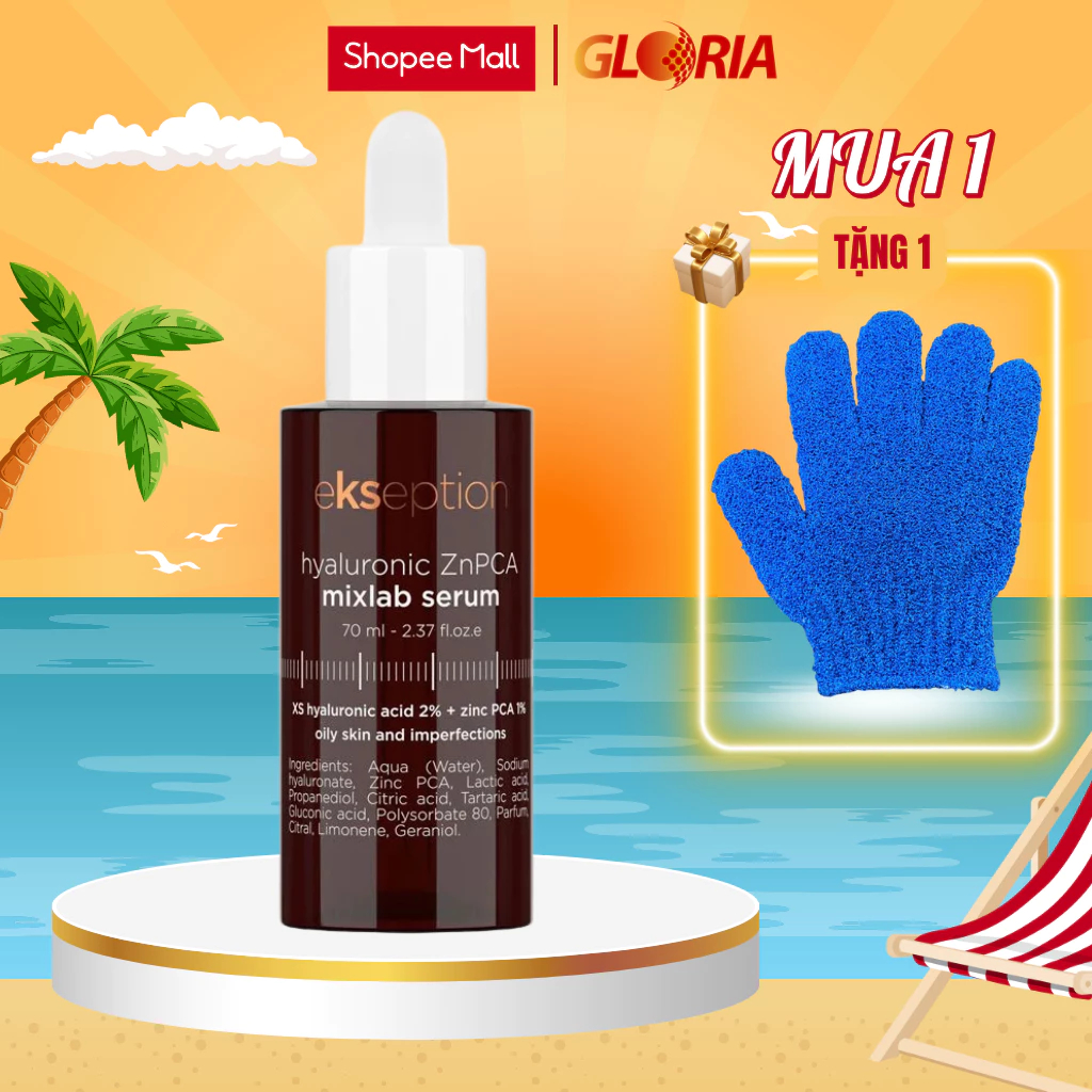 Kẽm Ekseption Hyaluronic ZnPCA, HA + 1% ZnPCA Giảm Mụn, Kiềm Dầu 75ml