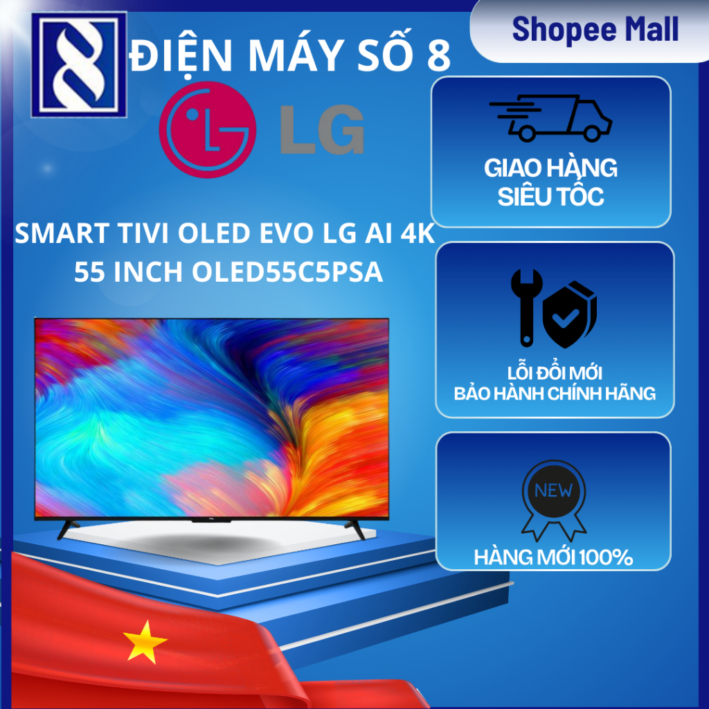 Điện Máy Số 8 | 55C5PSA | Smart Tivi OLED evo LG AI 4K 55 inch OLED 55C5PSA - Chính Hãng