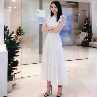 Đầm công chúa trắng vintage, dáng tiểu thư, mặc đi tiệc đi chơi cực xinh (kèm hình thật)