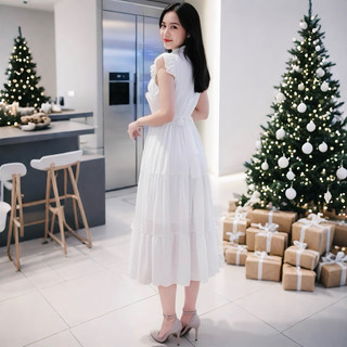 Đầm công chúa trắng vintage, dáng tiểu thư, mặc đi tiệc đi chơi cực xinh (kèm hình thật)