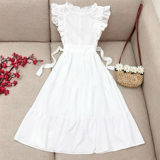 Đầm công chúa trắng vintage, dáng tiểu thư, mặc đi tiệc đi chơi cực xinh (kèm hình thật)