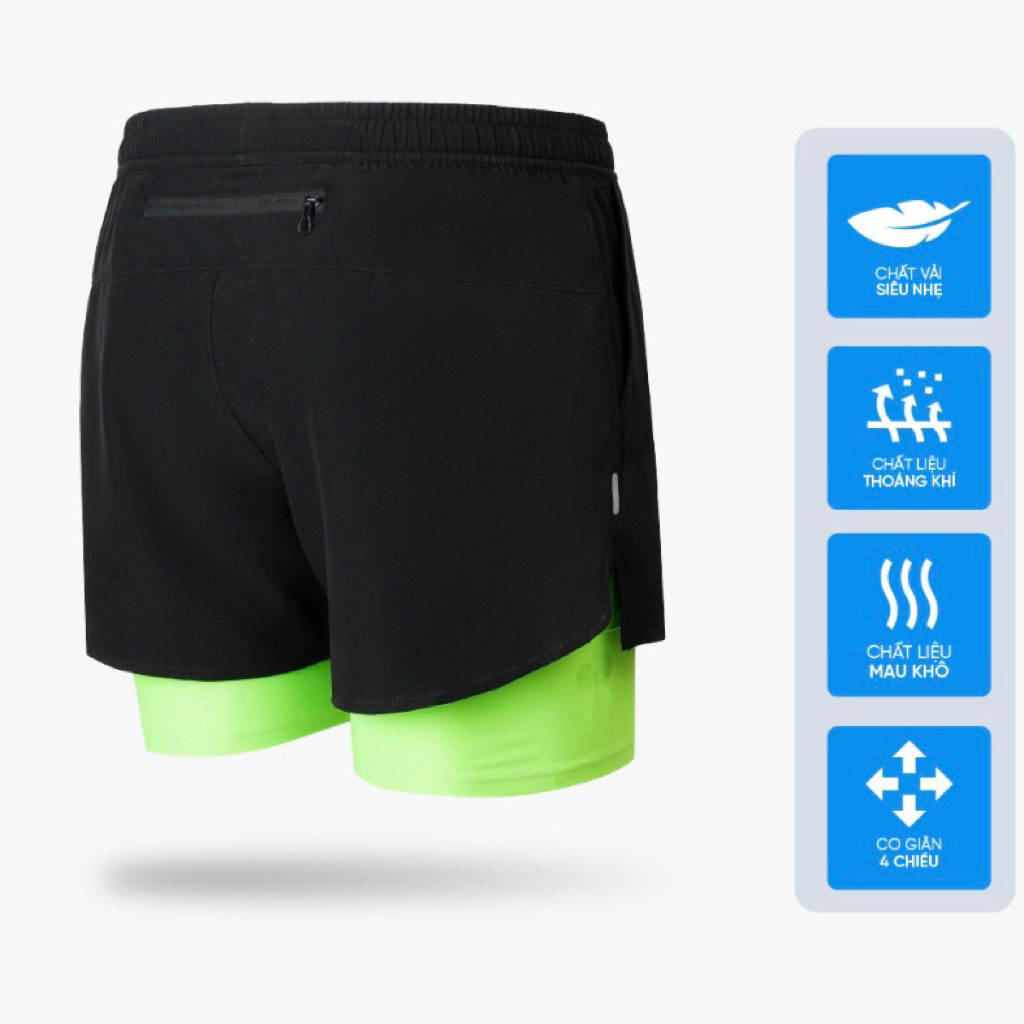 QUẦN CHẠY BỘ ARSUXEO 2 LỚP (BOXER) MS04 XSPORTS VIỆT NAM