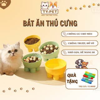 Bát ăn chó mèo, bát ăn chống gù cho chó mèo, thiết kế chống trượt, chống rơi vãi thức ăn, dễ dàng vệ sinh