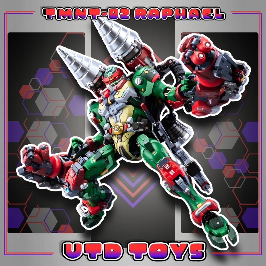 [CÓ SẴN] Mô hình Action Figure With Metal Frame Raphael Cơ Giáp Ninja Rùa (TMNT-02) - HEATBOYS × 响指动