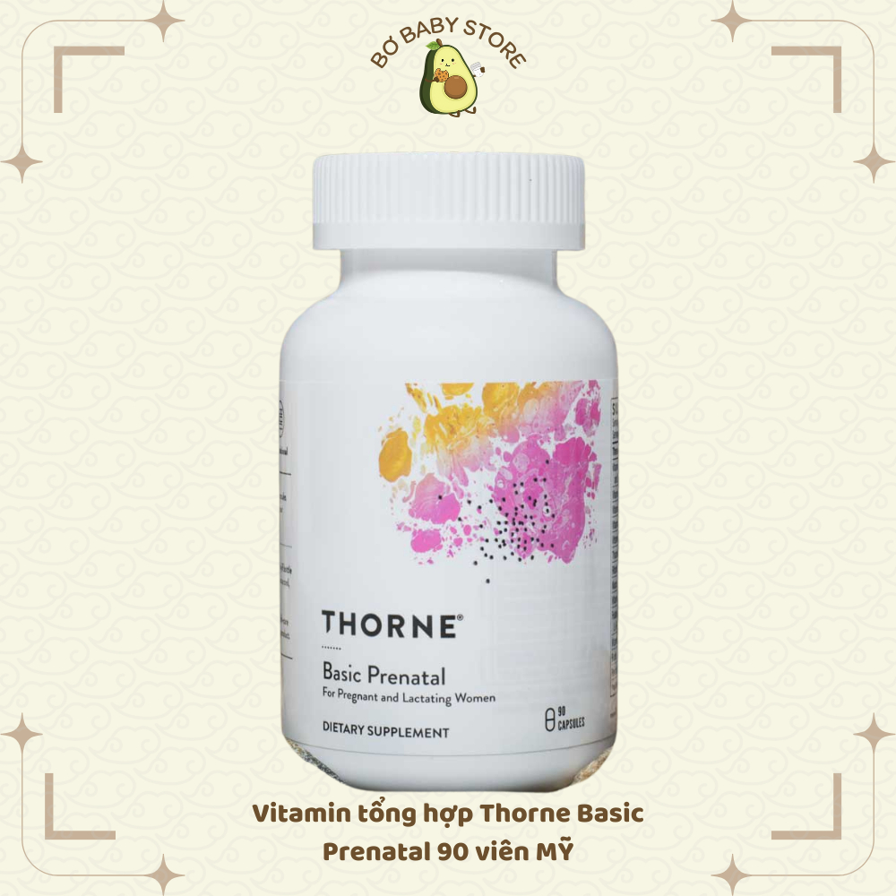 Viên Uống Vitamin Tổng Hợp Cho Phụ Nữ Mang Thai THORNE Basic Prenatal 90 viên Mỹ (Bill US)