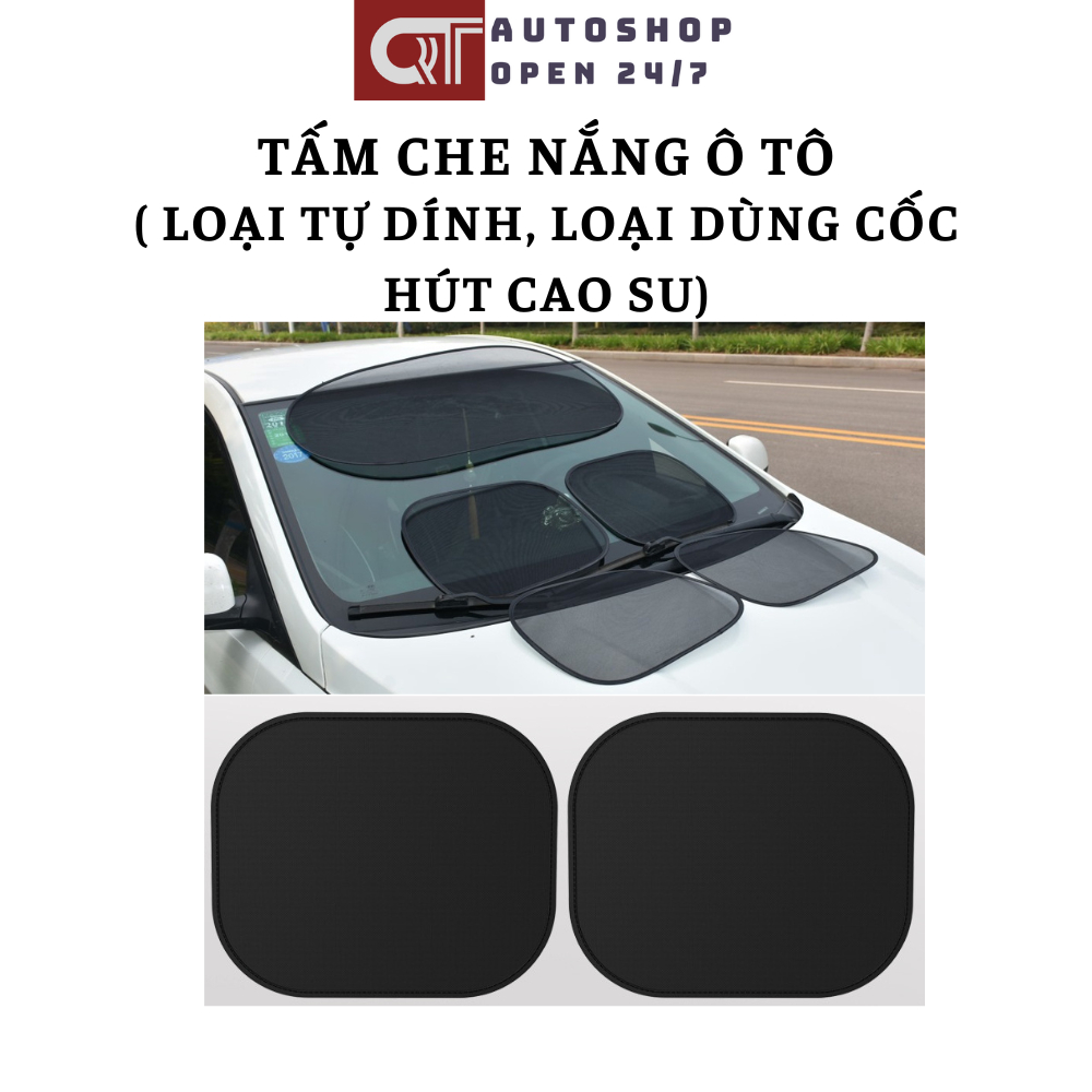 Tấm che nắng ô tô dạng lưới, tấm chắn nắng ô tô tự dính gấp gọn tiện lợi QT Auto247