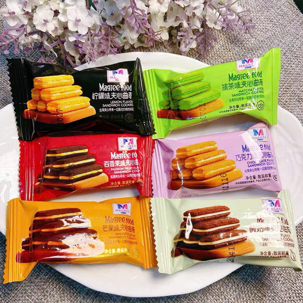 1Kg Bánh Quy Xốp Kẹp Kem Magree Các Vị