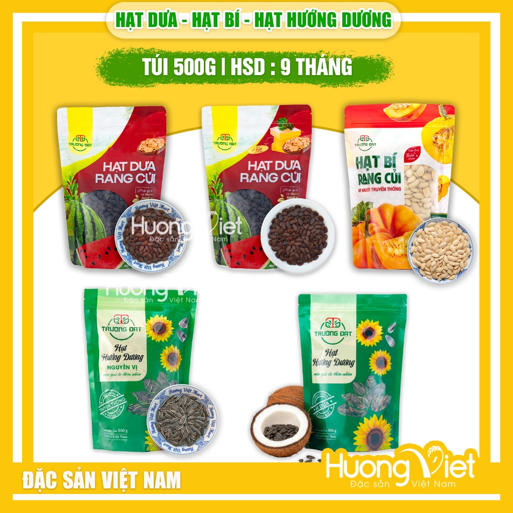 Hạt dưa rang củi, hạt dưa sạch nguyên vị rang mộc túi 500g, hạt dưa tết