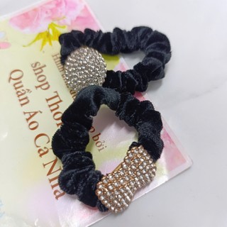 Cột tóc nhung kết cườm nhiều màu - TN1