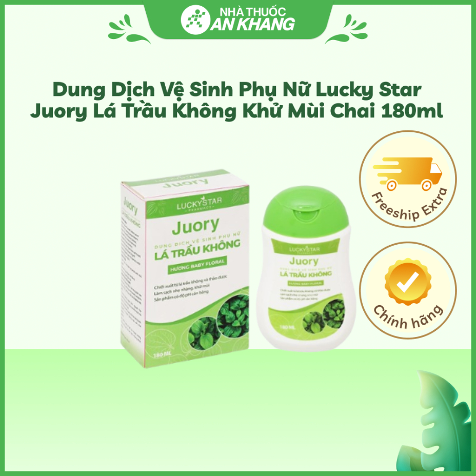 Dung dịch vệ sinh phụ nữ Lucky Star Juory Lá Trầu Không khử mùi chai 180ml