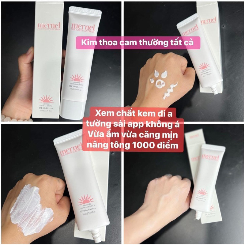 Kem chống nắng nâng tông Mernel Pink Tone Up Sun Cream.
