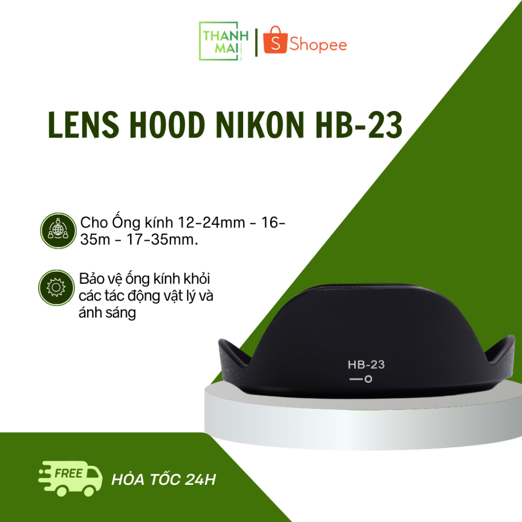 Lens Hood Nikon HB-23 Cho Ống kính 12-24mm - 16-35m - 17-35mm
