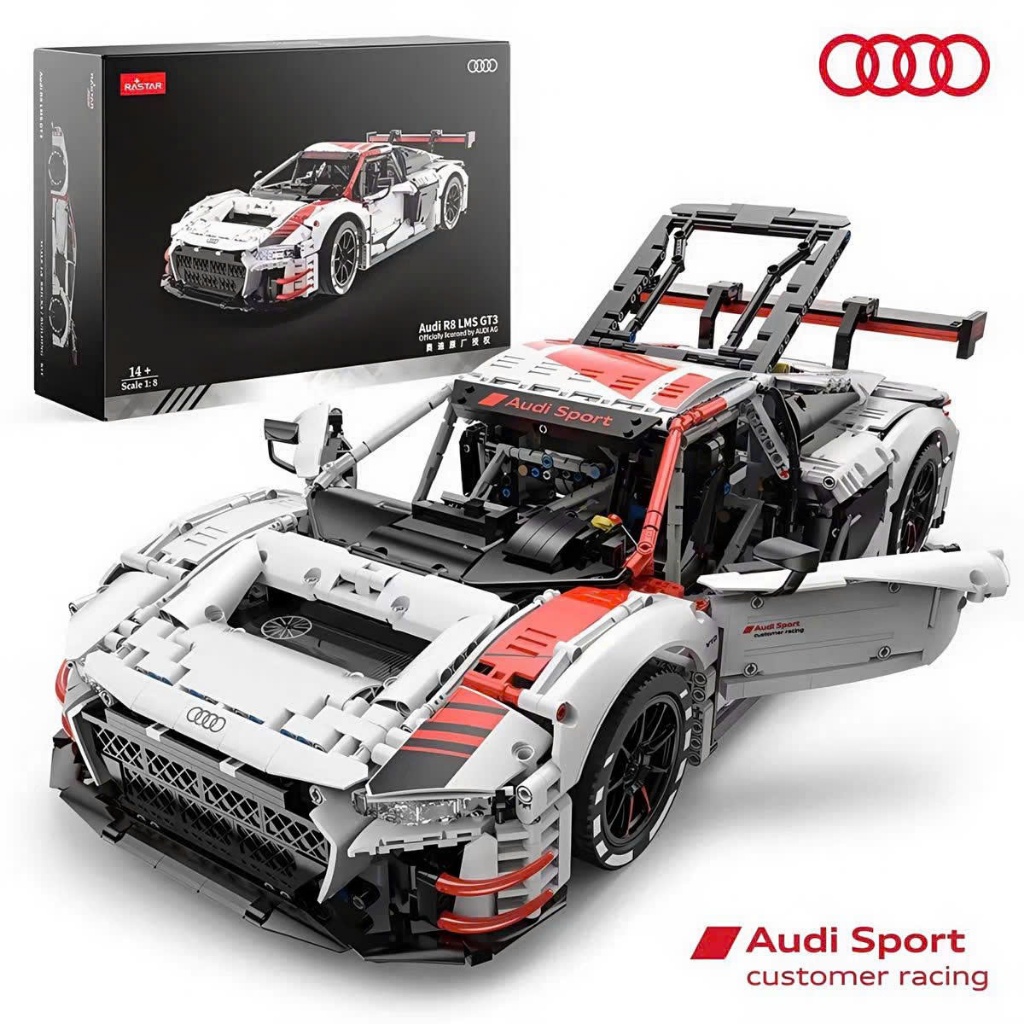 Đồ chơi lắp ráp siêu xe Audi R8 LMS GT3 của Rastar quà tặng